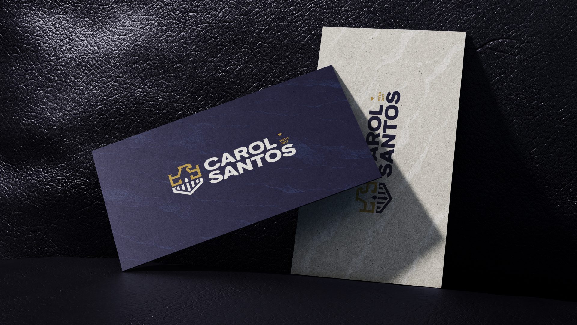 Cartão de visita com a marca Carol Santos